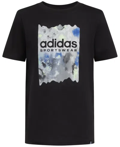 Shop Adidas Originals Big Boys Short-sleeve Cotton Wash Fill Logo Graphic T-shirt In Black
