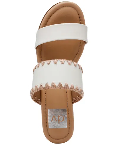 Shop Dv Dolce Vita Women's Konstance Double-band Raffia Wedge Sandals In Off White