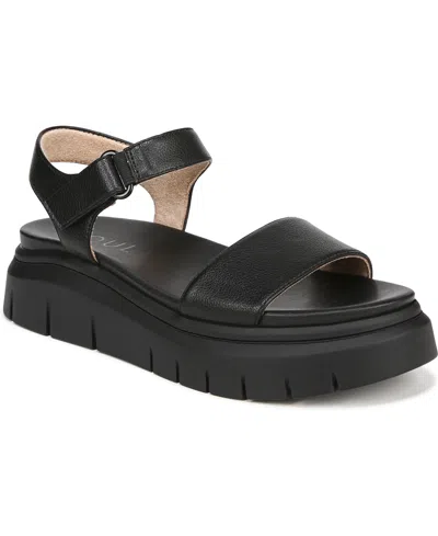 Shop Soul Naturalizer Poppi Ankle Strap Sandals In Black Faux Leather