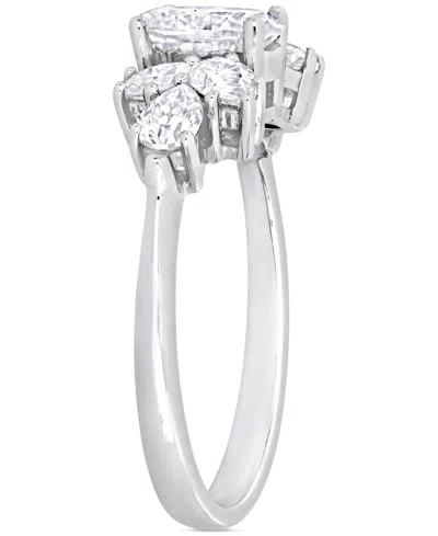 Shop Macy's Moissanite Mixed-cut Engagement Ring (2 Ct. T.w.) In 10k White Gold