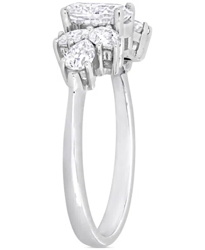 Macy's Moissanite Mixed-cut Engagement Ring (2 Ct. T.w.) In 10k White Gold In Moissanite