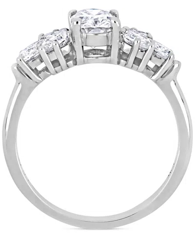 Shop Macy's Moissanite Mixed-cut Engagement Ring (2 Ct. T.w.) In 10k White Gold