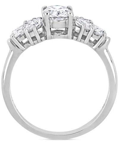 Macy's Moissanite Mixed-cut Engagement Ring (2 Ct. T.w.) In 10k White Gold In Moissanite