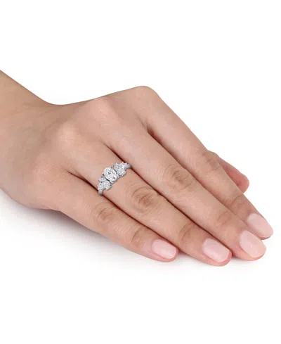 Macy's Moissanite Mixed-cut Engagement Ring (2 Ct. T.w.) In 10k White Gold In Moissanite