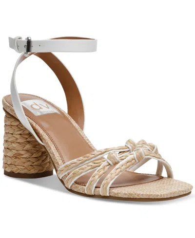 Shop Dv Dolce Vita Women's Fleetwood Knotted Raffia Block-heel City Sandals In White
