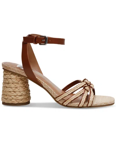 Shop Dv Dolce Vita Women's Fleetwood Knotted Raffia Block-heel City Sandals In Tan