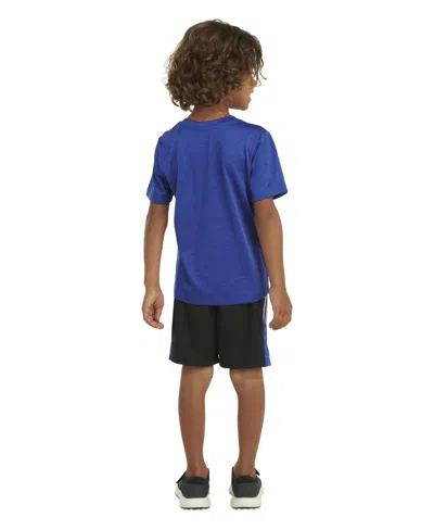Shop Adidas Originals Toddler & Little Boys 2-pc. Soccer Ball Logo Graphic T-shirt & 3-stripes Colorblocked Mesh Shorts Se In Semi Lucid Blue Heather