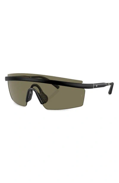 Shop Oliver Peoples Roger Federer 135mm Shield Sunglasses In Matte Black