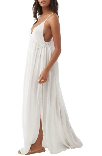 Shop O'neill Mel Semisheer Maxi Cover-up Dress In Vanilla