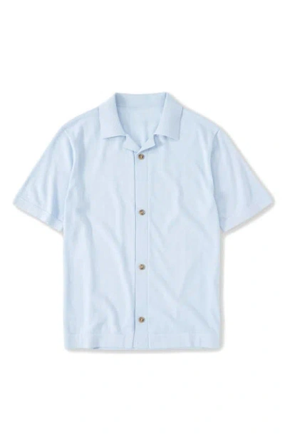 Shop Closed Knit Button-up Shirt In Horizon Blue