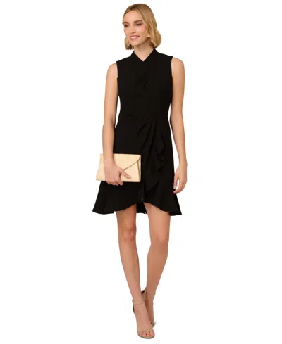 Shop Adrianna Papell Women's Sleeveless Chiffon Dress In Black