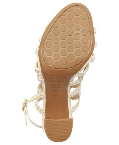 Arezzo Women's Brittany Embroidered High Block Heel Sandals In Panacota