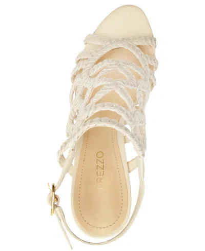 Arezzo Women's Brittany Embroidered High Block Heel Sandals In Panacota