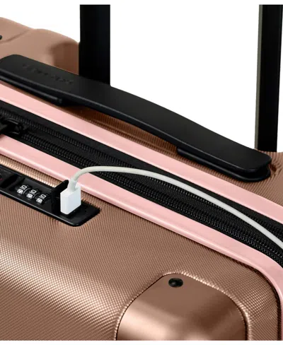 Champs 3-piece Earth Hardside Luggage Set With Usb In Black