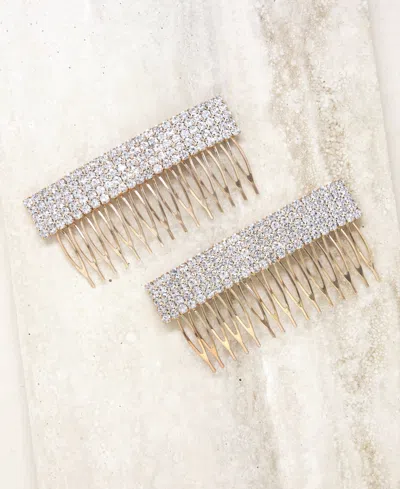 Shop Ettika Dynasty Hair Comb Set In Clear In Gold