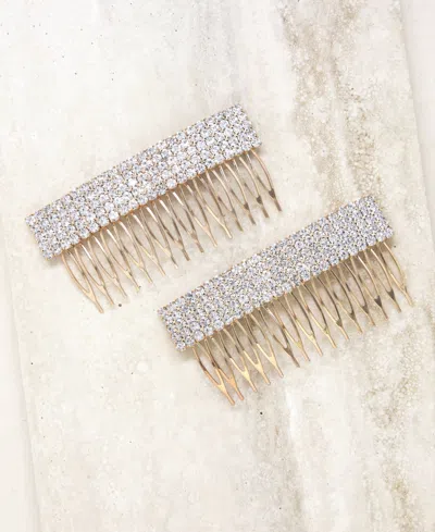 Ettika Dynasty Hair Comb Set In Clear In Gold