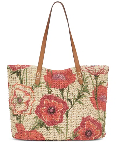 Shop Style & Co Medium Classic Straw Tote, Created For Macy's In Corn Flowers