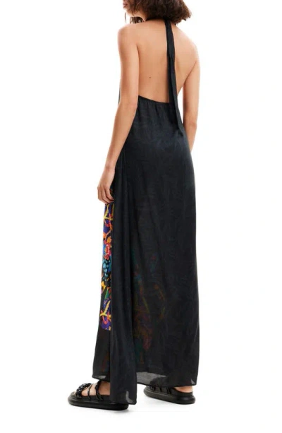 Desigual Panther Cover-up Maxi Dress In Black