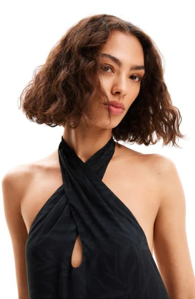 Desigual Panther Cover-up Maxi Dress In Black