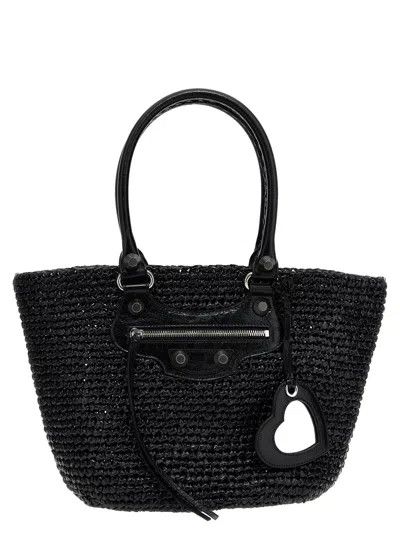 Shop Balenciaga Le Cagole Panier Tote Bag In Black