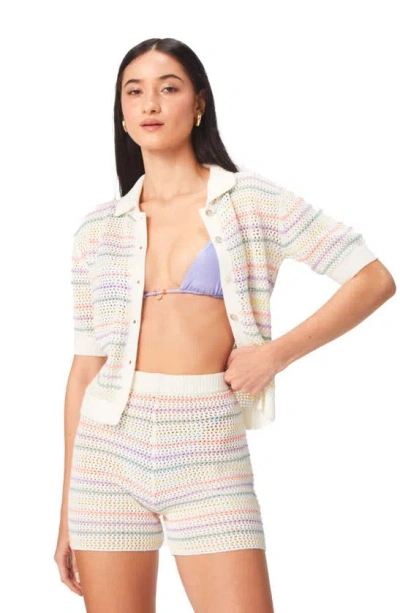Shop Capittana Maya Stripe Cover-up Cardigan In Multicolor