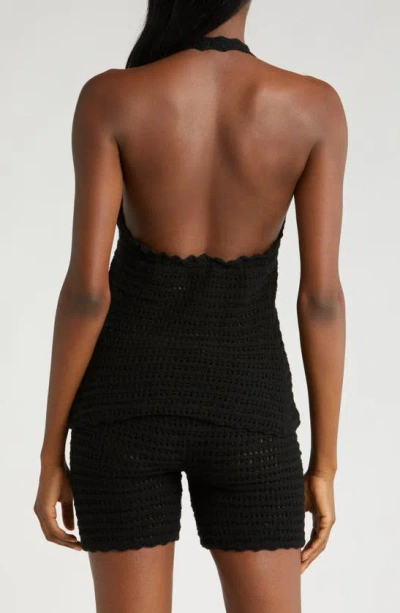 Capittana Nora Black Knit Cover-up Top In Black