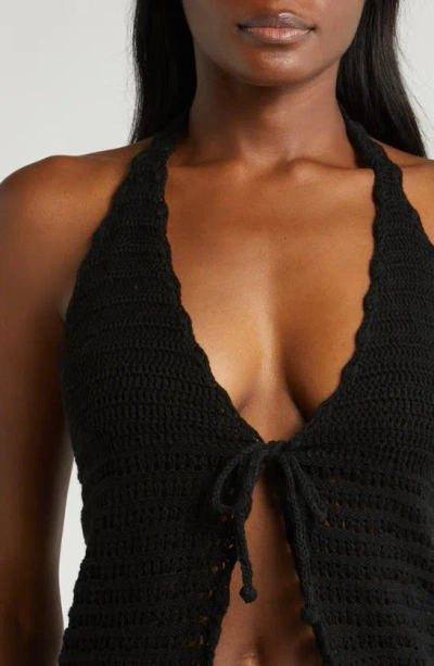 Capittana Nora Black Knit Cover-up Top In Black