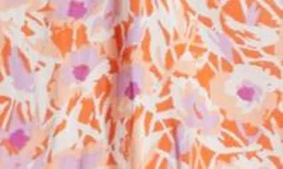 Shop Poupette St Barth Triny Floral Cover-up Minidress In Orange Ocean Flowers Ofo