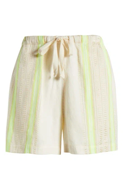 Shop Lemlem Safia Cotton Blend Cover-up Shorts In Lomi Keylime