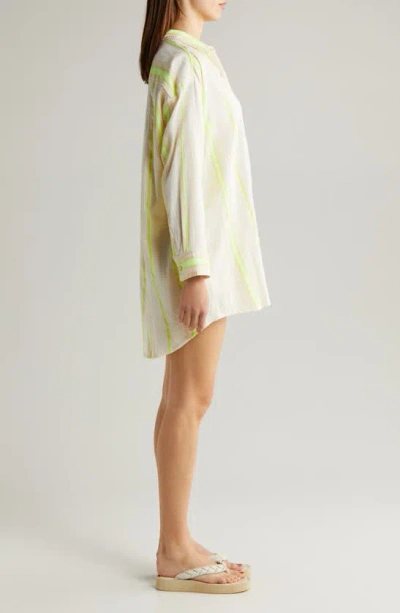 Shop Lemlem Mariam Cotton Blend Cover-up Tunic In Lomi Keylime