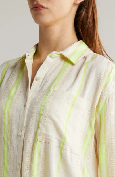 Shop Lemlem Mariam Cotton Blend Cover-up Tunic In Lomi Keylime