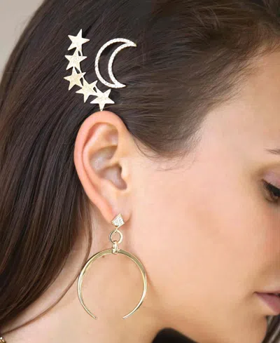 Ettika Stars And Moon Hair Barrettes In Gold-tone, Set Of 2 In Gold