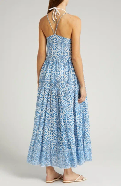 Alicia Bell Hope Cotton Cover-up Maxi Dress In Blue Psychedelic