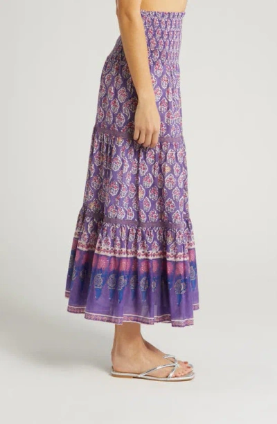 Shop Alicia Bell Mandy Cover-up Maxi Skirt In Purple Print