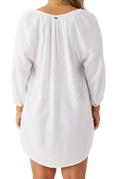 O'neill Krysten Cotton Gauze Cover-up Tunic Minidress In White