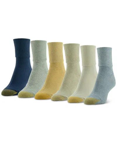 Shop Gold Toe Women's 6-pack Casual Turn Cuff Socks In Asst.
