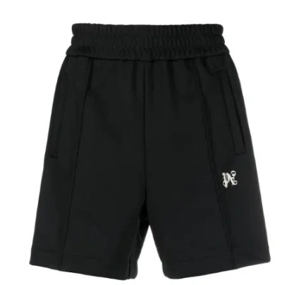 Shop Palm Angels Shorts In Black/butter