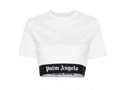 Shop Palm Angels T-shirts And Polos In Mint/black