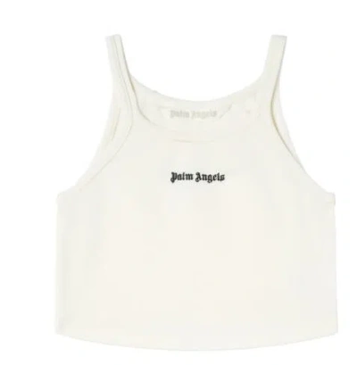 Shop Palm Angels Top In Off White/black