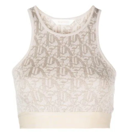 Shop Palm Angels Top In Off White/beige