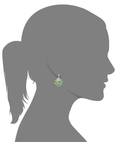 Macy's Dyed Jade Swirl Overlay Earrings In Sterling Silver In Jade