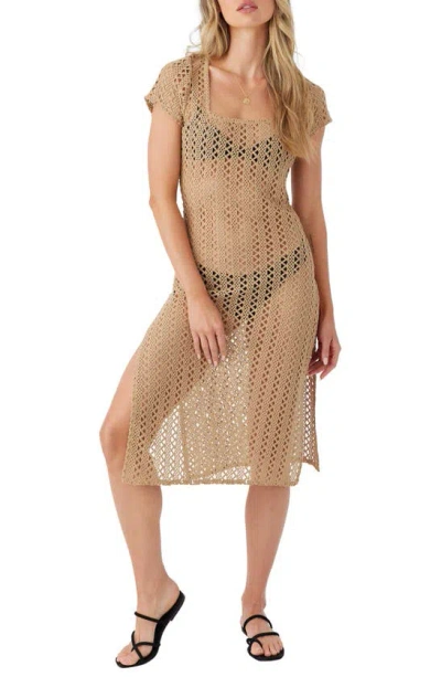 Shop O'neill Nina Sheer Cover-up Midi Dress In Nomad