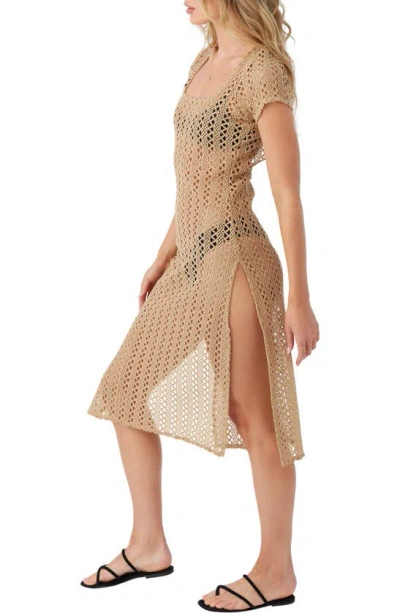 Shop O'neill Nina Sheer Cover-up Midi Dress In Nomad