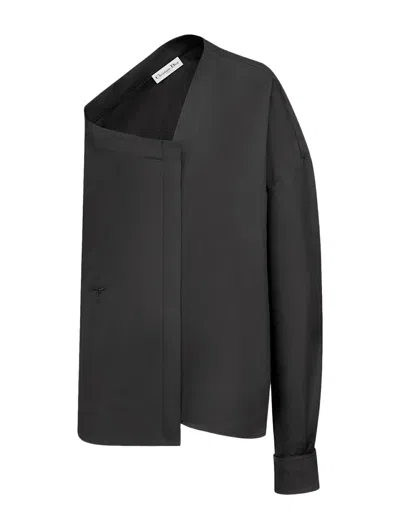 Shop Dior Asymmetric Shirt In Black