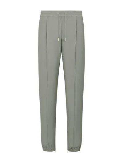 Shop Dior Cotton Blend Sports Trousers In Grey