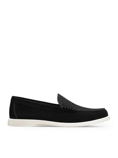Shop Dior Grandville Loafers In Black