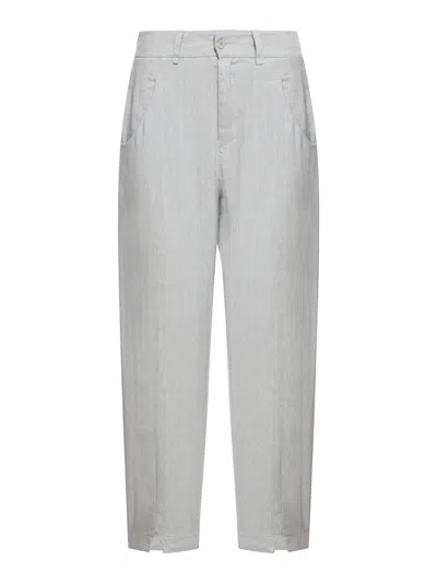 Shop Transit Linen Blend Trousers In Grey