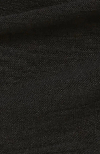 Vitamin A Sirena Tassel Linen Blend Sarong In Black Crinkle Linen