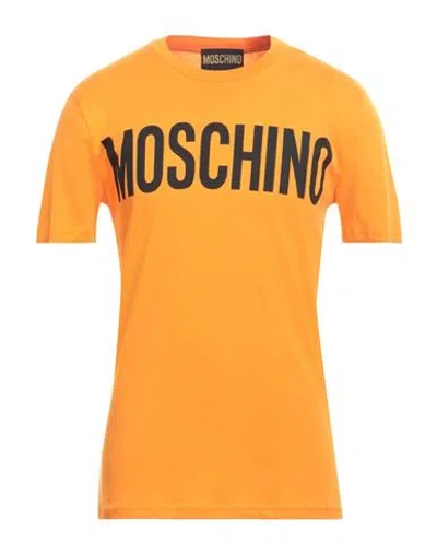Shop Moschino Man T-shirt Orange Size 36 Cotton