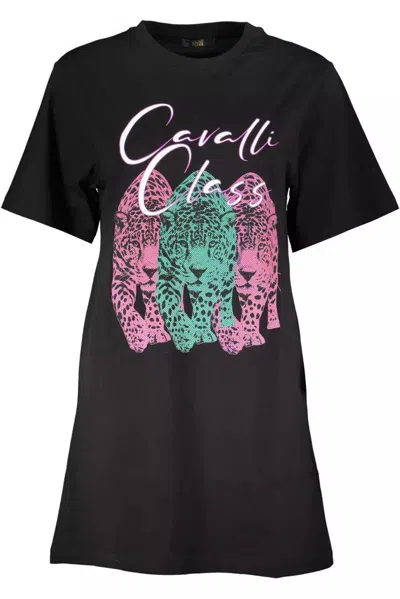 Shop Cavalli Class Black Cotton Dress